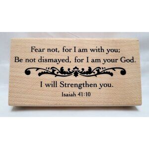 Stampabilities 2008 Isaiah 41:10 Wooden Rubber Stamp Block For Paper Crafts
